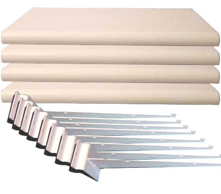 White Slatwall Shelf Kit 24" Long X 13" Deep (4 Pack) (image for) White Slatwall Shelf Kit 24" Long X 13" Deep (4 Pack)