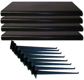 (image for) Black Slatwall Shelf Kit 48" Long X 13" Deep (4 Pack)